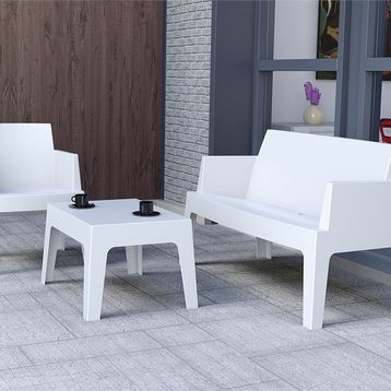 Siesta Contract Box Beyaz İkili Koltuk