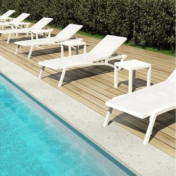 Siesta Contract Pacific Beyaz Şezlong