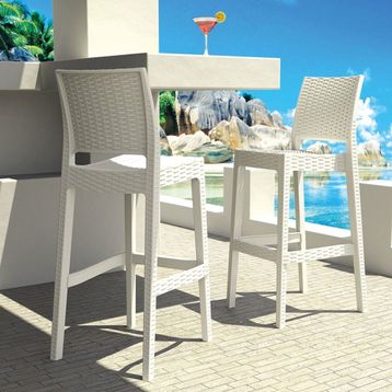 Siesta Rattan Jamaica Beyaz Bar Taburesi