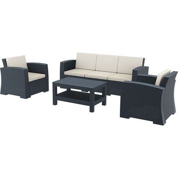 Siesta Rattan Monaco Lounge XL Koyu Gri Koltuk Seti