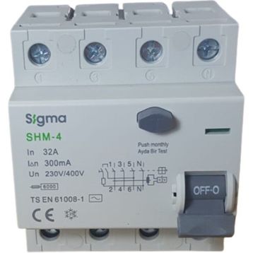 Sigma 4X32A 300MA Kaçak Akım Rölesi