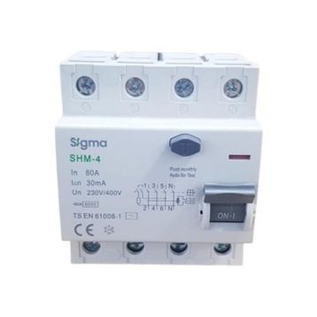 Sigma 4X80A 300MA 5'li Kaçak Akım Rölesi