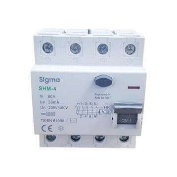 Sigma 4X80A 300MA 5'li Kaçak Akım Rölesi