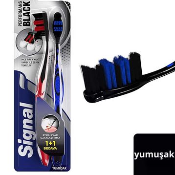 Signal Performans Black Etkili Plak Uzaklaştırma Yumuşak 1+1 Diş Fırçası