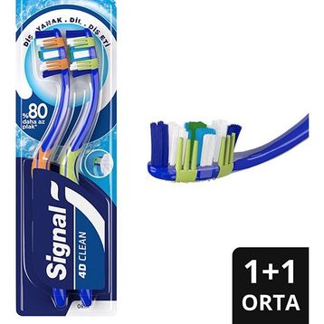 Signal Ultra Clean Expert 4D Clean 1+1 Orta 2 Adet Diş Fırçası