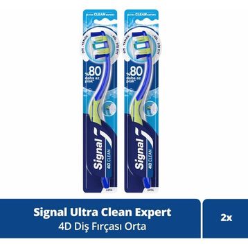 Signal Ultra Clean Expert 4D Clean Orta 2 Paket Diş Fırçası