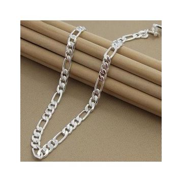 Şık İtalyan Tasarımlı 925 Ayar 5 mm 60 cm Gümüş Figaro Zincir Kolye