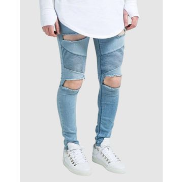 Siksilk Extreme Biker Mavi Erkek Kot Pantolon