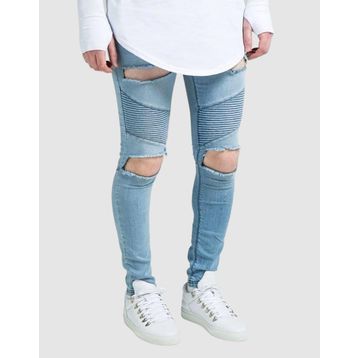Siksilk Extreme Biker Mavi Erkek Kot Pantolon