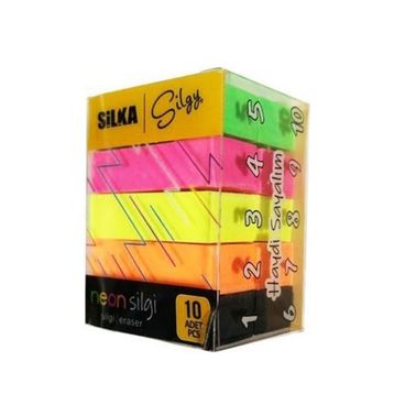 Silka Art 14 Cornor Neon 5 Renk 10 lu Silgi