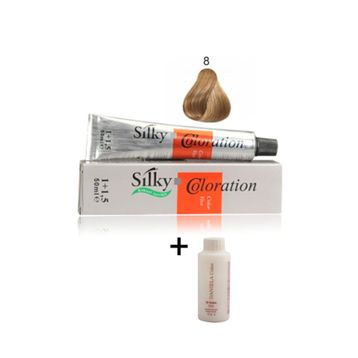 Silky 8 Açık Kumral 1 1.5 50 ml Bitkisel İçerikli Saç Boyası