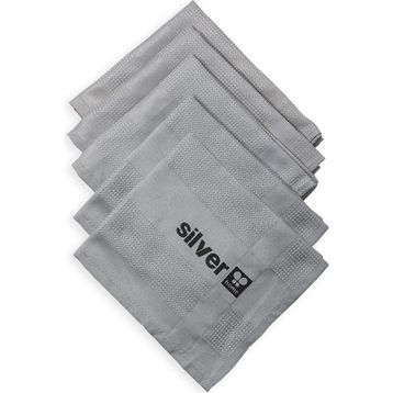 Silver Home 42x68 cm Gri Mikrofiber Dekoratif Cam Bezi (3 adet)