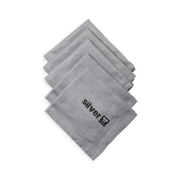 Silver Home 42x68 cm Gri Mikrofiber Dekoratif Cam Bezi (3 adet)