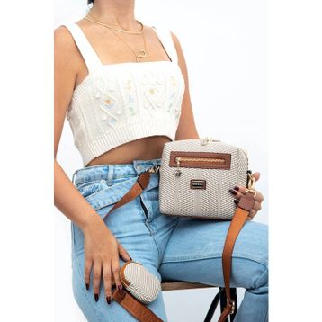 Silver Polo SP1038 Bej Taba Kadın Çapraz Çanta