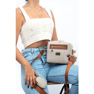 Silver Polo SP1038 Bej Taba Kadın Çapraz Çanta