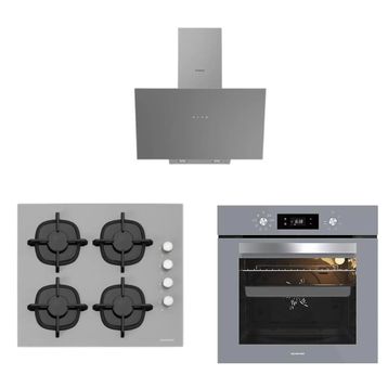 Silverline 3481 - CS5343S01 - BO65E4S01 3'lü Gri Ankastre Set