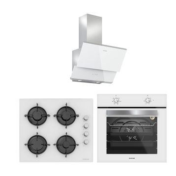 Silverline 3490 Oslo Beyaz Cam Ankastre Set