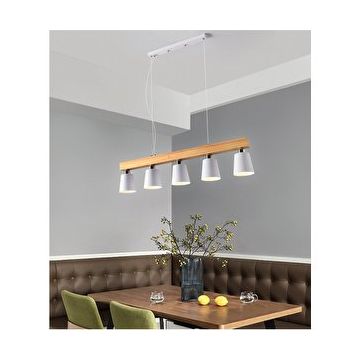 Simaavize Modern Metal İskandinav Minimalist Beyaz Ahşap Avize