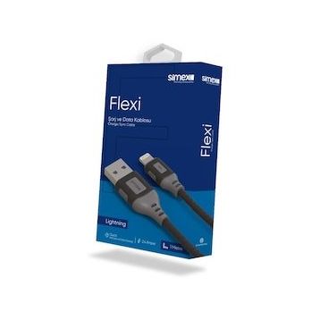 Simex İphone Lightning Spk-09 Flexi 1 mt Siyah Data Kablosu