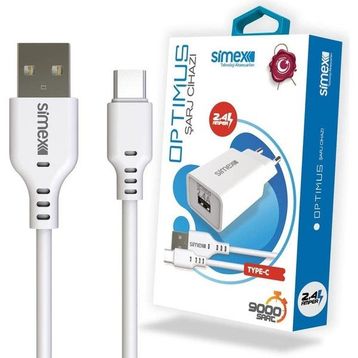 Simex Universal Type-c Sps-03 Optimus 2in1 2400 Mah Beyaz Sarj Seti