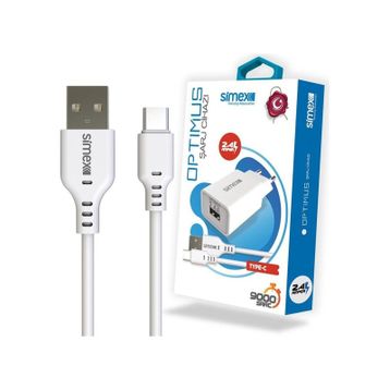 Simex Universal Type-c Sps-03 Optimus 2in1 2400 Mah Beyaz Sarj Seti