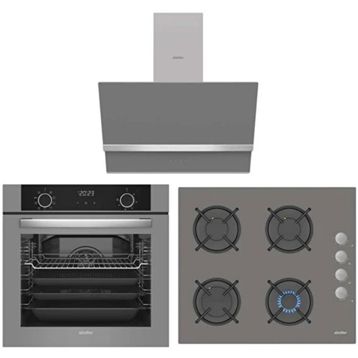 Simfer 8217 - 3538 - 8740 Gri 3'lü Ankastre Set