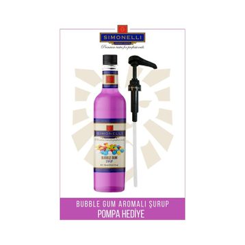 Simoenlli 700 ml Bubble Gum Aromalı Kahve Şurubu + Pompa