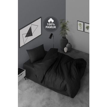 Simple Casa Carina Ranforce Siyah Tek Kişilik Nevresim Takımı