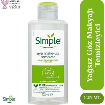 Simple Kind To Skin 125 ml Hasas Göz Makyaj Temizleyici