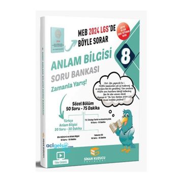 Sinan Kuzucu Yayınları 2024 LGS 8. Sınıf Anlam Bilgisi Soru Bankası