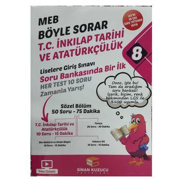 Sinan Kuzucu Yayınları 8. Sınıf İnkılap Tarihi Meb Böyle Sorar Soru Bankası