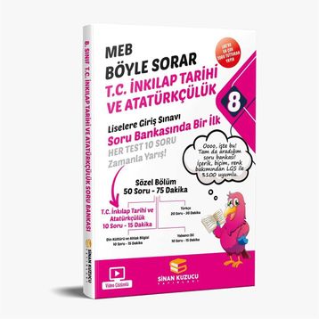 Sinan Kuzucu Yayınları 8.Sınıf MEB Böyle Sorar İnkilap Tarihi Soru Bankası 2022