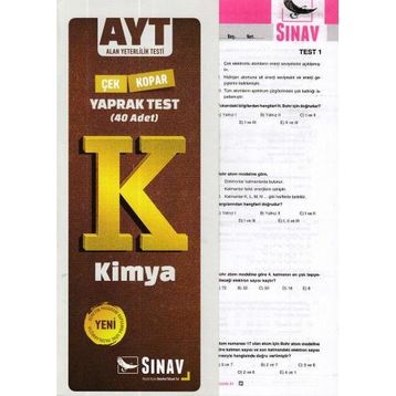 Sınav Yayınları AYT Kimya Yaprak Test