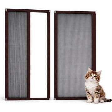 Sineklikstore 100x220 cm Koyu Kahve Akordiyon Kapı Kedi Sinekliği
