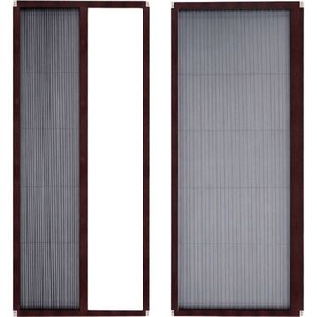 Sineklikstore Akordiyon 100x220 cm Çelik Koyu Kahve Pileli Kapı Sinekliği