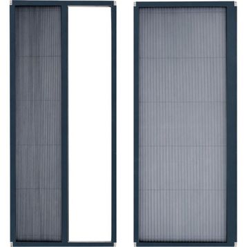 Sineklikstore Akordiyon 90x210 cm Çelik Antrasit Gri Pileli Kapı Sinekliği