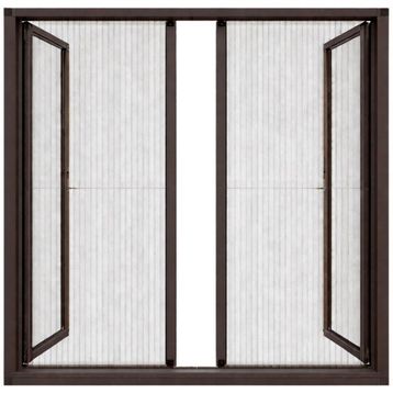 Sineklikstore Duble Akordiyon 12x240 cm Koyu Kahverengi Alüminyum Kapı Sinekliği