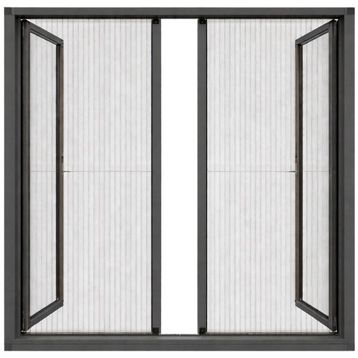 Sineklikstore Duble Akordiyon 140x240 cm Antrasit Gri Çelik Kapı Sinekliği