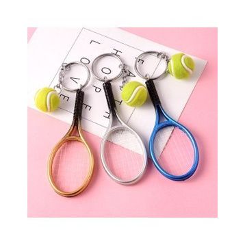 Sinerjim Gerçekçi Tenis Raketi Tasarımlı Şık Anahtarlık Kolye Çanta Süsü Tennis Keychain