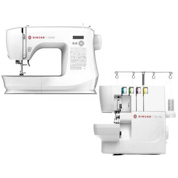 Singer C5605 Elektronik Dikiş Makinesi ve Singer S0105 Overlok Makinesi