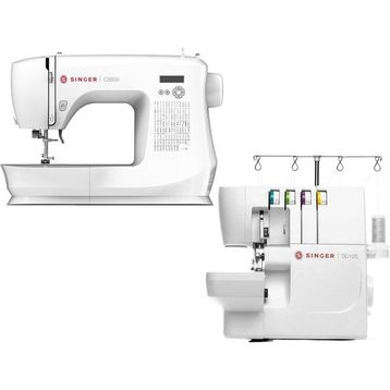 Singer C5605 Elektronik Dikiş Makinesi ve Singer S0105 Overlok Makinesi