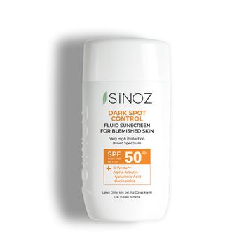 Sinoz Koyu Cilt Lekelerine Etkili SPF50 50 ml Sıvı Yüz Güneş Kremi