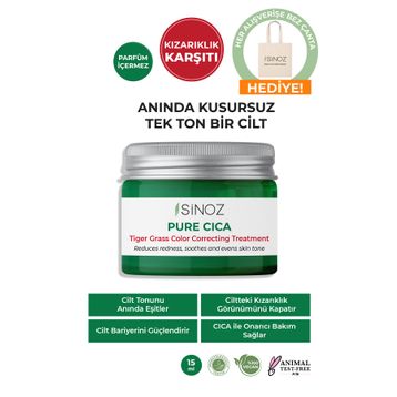 Sinoz ST9239 15 ml Pure Cica Tiger Grass Ton Eşitleyici Yoğun Onarıcı Yatıştırıcı Kızarıklık Karşıtı Yüz Kremi