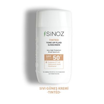 Sinoz Tinted Sıvı Yüz SPF 50+ 50 ml Yeni Nesil Güneş Filtreleri İle Hibrit Formül Güneş Kremi
