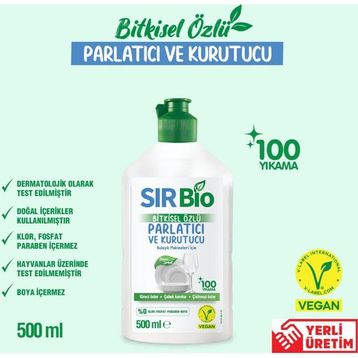 Sır 500 ml Bio Bitkisel Özlü Bulaşık Makinesi Parlatıcı & Kurutucu