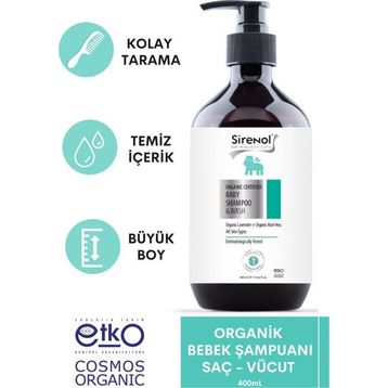 Sirenol Organik 400 ml Bebek Saç ve Vücut Şampuanı