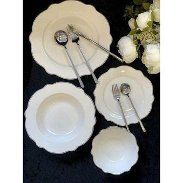 Şirin Eşyalarım Silver King 24 Parça 6 Kişilik Bone Porselen Yemek Takımı
