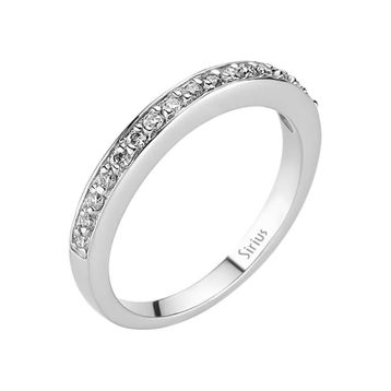 Sirius 0807R0178 F Renk Pırlanta Taşlı İnce Yarımtur Yüzük