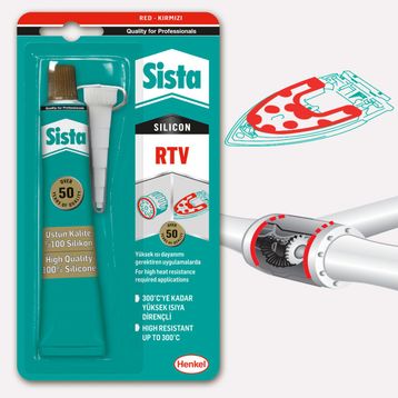 Sista 50 gr Kırmızı Rtv Silikon Mastik