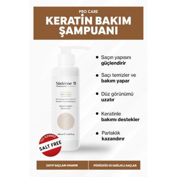 Sisteme 11 Tuzsuz Keratin 250 ML Bakım Şampuanı